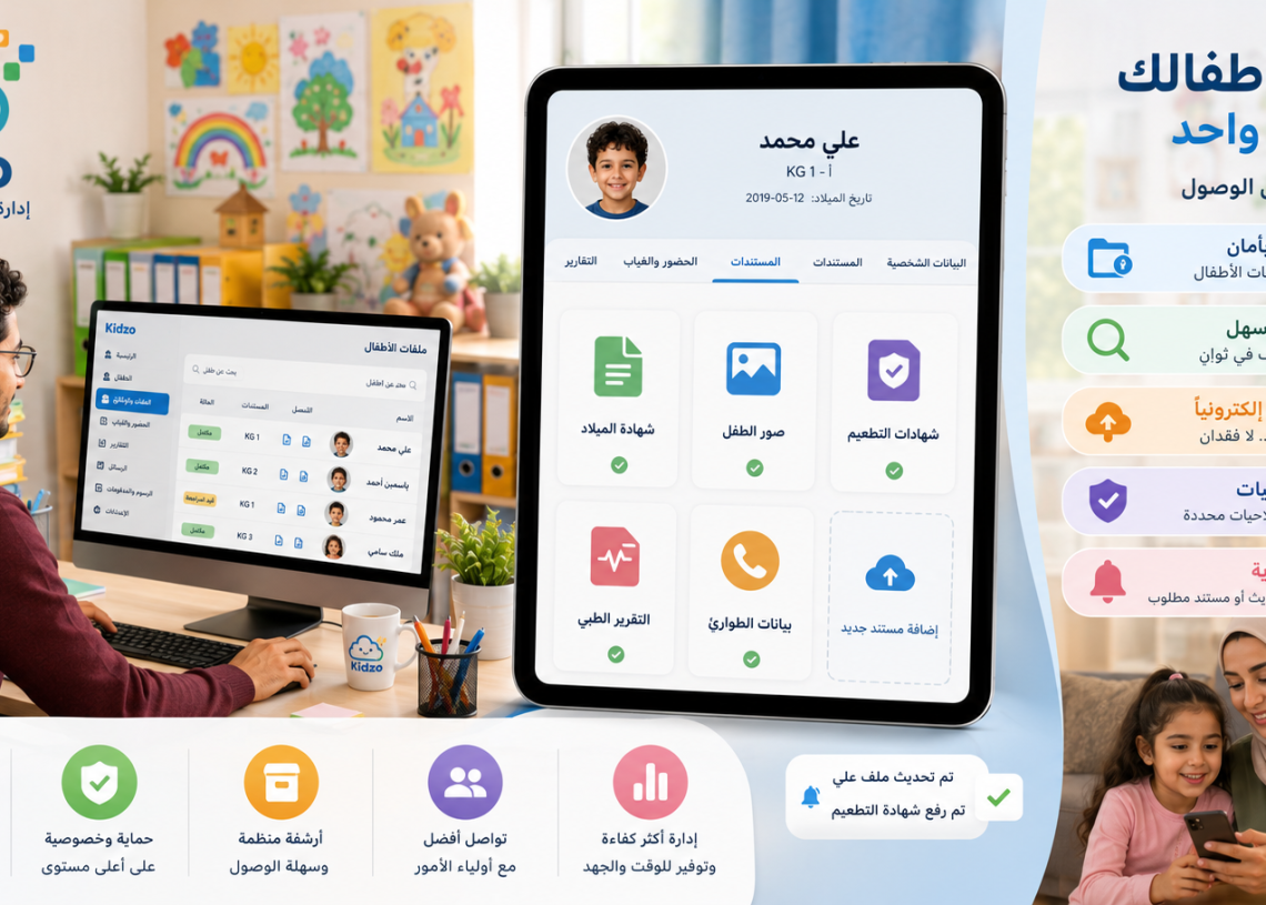 كيف يساعد KidzoApp الحضانات على تنظيم ملفات الأطفال والوثائق إلكترونيًا؟