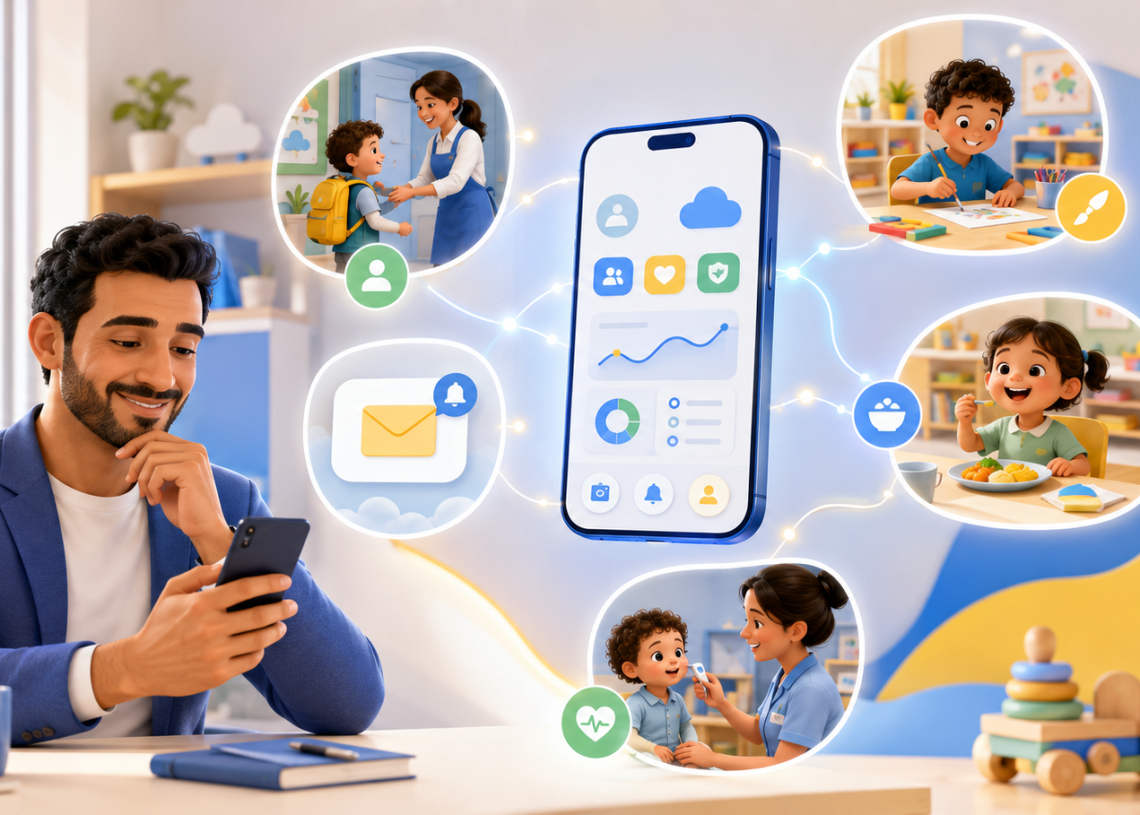 كيف يساعد KidzoApp أولياء الأمور في متابعة أطفالهم داخل الحضانة لحظة بلحظة؟